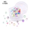Venta al por mayor de fábrica red de joyería de uñas diamante semicircular de fondo plano perlas de sirena cristal de vidrio cuentas transparentes mixtas