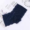 Ropa Interior de Encaje Francés para Mujer Cintura Media Sexy Hueco Tentación Tirantes Cruzados Encaje Calzones de Cadera Calzones para Mujer Color Sólido