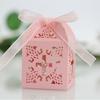 Venta Directa Boda Láser Hueco Caja de Dulces de Boda Caja de Azúcar de Boda Caja de Cinta Flor Cruz Blanca Zhejiang Punto Transfronterizo