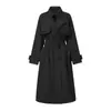 Nova coleção de outono de 2026: elegante trench coat bege, longo, de abotoamento duplo, com design minimalista e um toque sofisticado e de alta qualidade
