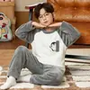 Pijama de otoño e invierno para niños, forrado de forro polar y engrosado, forro polar de coral, franela para bebés niñas, conjunto de ropa de estar a juego para niños y padres e hijos