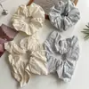 Elástico de Cabelo Simples de Cor Sólida com Borboleta Floral Bordada Estilo Floresta Menina Artística Retrô Acessório de Cabelo Versátil