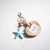 Chaveiro Ventilador Estrela do Mar Série Oceano Pingente Fofo Nicho Decoração de Mochila para Meninas Estilo Férias na Praia