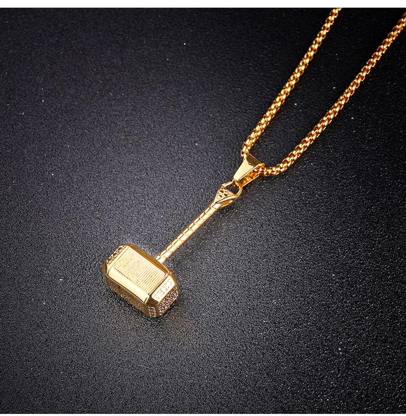 复仇者联盟挂件雷神之锤托尔时尚个性锤子钛钢项链批发