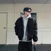 Chaqueta Bomber Bomber Bomber de Algodón Relleno Chaqueta para Hombre Primavera y Otoño High Street de Corte Limpio Marca de Moda Solapa Traje de Béisbol