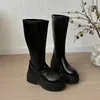 Botas Altas Elásticas con Plataforma para Mujer Bajita 2026 Otoño/Invierno Nuevas Botas de Caballero de Caña Alta Suela de Plataforma Botas Adelgazantes