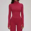 Chamarra de Yoga de Felpa Cepillada Transfronteriza con Cuello Alto, Mangas Largas, Cremallera, Top Ajustado para Deportes al Aire Libre, Running y Fitness 7025
