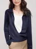 Nuevo Tejido de Punto de Color Contrastante con Cuello en U y Mangas Largas para Mujer Otoño Temprano 2025 Único y Único Top Tipo Camisa Polo de Dos Piezas Falsas