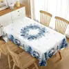 Exclusiva transfronteriza, popular serie de manteles navideños con estampados de alta definición que presentan a Santa Claus, muñecos de nieve y diseños florales, perfectos para la decoración de la mesa festiva