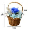 Flor de jabón de rosa simulada, Flor inmortal, Cesta tejida con flores de gypsophila, Cesta de mano, Accesorios para regalos de recuerdo, Venta al por mayor transfronteriza