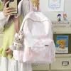 Mochila nueva estilo japonés con color degradado para estudiantes de secundaria femeninas, simple y elegante, gran capacidad, adecuada para estudiantes de preparatoria y universidad
