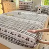 Lençol de cama de fleece espesso com forro de fleece para o inverno, peça única, capa de cama quente de inverno, fleece de leite, protetor de colchão de flanela