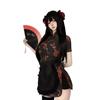 Menina do Chapéu Ciber Popular Menina Chinesa Cheongsam Sexy Slim-Fit Emagrecedor Estilo Nacional Novo Estilo Chinês Melhorado Pequena Cozinheira Niang 1660