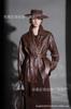 Chaqueta de Piel de Oveja para Mujer, Versátil con Diseño de Cinturón, Elegante Cuello Solapa, Chaqueta de Cuero Aceitado Encerado, Chaqueta Corta de Piel de Oveja para Mujer