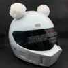 Decoración para Casco Orejas de Conejo Redondas 1 Par de Lindas Decoraciones para Casco Orejas de Gato Caballero Motocicleta Accesorios para Motocicleta