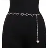 Joyería transfronteriza europea y americana simple metal hueco corazón de durazno cadena corporal moda colgante de concha natural cadena de cintura retro