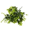 Eucalipto de simulación 7 horquillas manojo hierba de plástico planta de simulación pared arreglo floral en maceta partición decorativa hoja de dinero Al por mayor