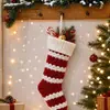 Meias de Natal da Amazon transfronteiriças, decorações de Natal, pingentes de tricô, sacolas de presente, folhas e flores grandes