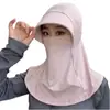 Nuevo Sombrero de Protección Solar para Mujer, Sombrero de Sol de Verano con Protección para el Cuello, Protección Facial Solar, Sombrero de Sol para Ciclismo, Máscara Anti-UV Todo en Uno