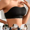 Bestseller transfronteiriço do fabricante: Top tomara-que-caia de ombro único respirável sem costura antiderrapante confortável estilo europeu e americano plus size com fecho frontal