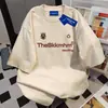 Camiseta de Manga Corta de Algodón 100% Puro Estilo Americano Moderna Verano Estilo Harajuku Versión Coreana para Estudiantes Mujeres, Corte Holgado, Adelgazante, Cuello Redondo