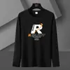 Fabricante Original Nueva Tendencia Primavera y Otoño Cuello Redondo Talla Grande para Hombre Camisa de Hombre Top de Moda Manga Larga Camiseta Versátil Camiseta de Otoño