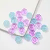 Plano de Acrílico Chapado Flor de Cerezo de 14 mm Fondo de Diamante Flor de Cinco Pétalos Estéreo Colorida Pasador DIY Accesorios para el Cabello Material Decorativo