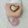 Bolsa de Palha Dopamina de Praia para Crianças Primavera e Verão com Zíper Transversal Modelo Novo 2026 Bolsa para Moedas e Lanches para Crianças Bolsa de Renda