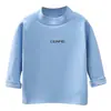 Ropa interior térmica de manga larga Otoño e Invierno Top elástico Capa base para niños mayores, Camiseta de cuello redondo, Ropa interior térmica para niños Camisa de Otoño