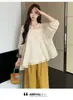 Moda Verão 2025 Novo Top Irregular com Bordado Pesado Conjunto de Duas Peças Calça Wide Leg Celebridade da Internet Conjunto Maternidade