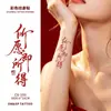Conjunto de adesivos de tatuagem auspiciosos estilo chinês com peixe koi, peixe dourado, nó chinês, bolsa da sorte, texto, pequenos designs coloridos, à prova d'água para pulso e antebraço
