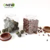Frasco de Almacenamiento de 900ml con Tapa de Madera y Cáscara de Mandarina, Botella de Almacenamiento para Cáscara de Mandarina, Recipiente para Té, Botella de Plástico para Medicina Herbal China y Frutas Secas