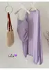 Cardigan fino casual de malha de seda gelada roxo, estilo verão novo, soltinho, de comprimento médio, proteção solar, jaqueta de malha para mulheres