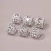 Cuentas de cubo de circón incrustadas en oro de 18 quilates para pulsera de ruedas DIY, collar, accesorios de joyería hechos a mano con cuentas, venta al por mayor