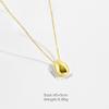 Collar Femenino Coreano de Industria Pesada Brillante Ins Nicho Simple Versátil Diseño de Nicho Oval Gota de Agua Apilado Estilo Largo