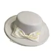 Chapéu Feminino Estilo Francês Chapéu de Jazz Pequena Aba Famoso Britânico Quente Emagrecimento Facial Outono e Inverno Novo Tendência com Laço