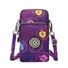 Bolsa Transversal Estilo Coreano para Celular Feminina Bolsa Transversal de Tecido para Celular Bolsa de Braço Esportiva com Alça de Pescoço Porta-Moedas Vertical de Pulso