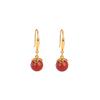 Joyería Yuebao Plata Esterlina S925 Chapado en Oro Cinabrio Redondo Cuelga Aretes Retro Versátil Elegante Nuevo Chinoiserie Aretes de Plata Aretes