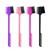 Peine para peluquería tres en uno peine para patillas de doble cara cepillo para el cabello herramienta para el cabello peine cepillo aguja de acero cepillo para cejas peine para cabello roto cepillo de limpieza