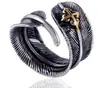 Anillo de cadena de acero de titanio de personalidad europea y americana para hombre, anillo de acero inoxidable