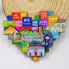 Serie Guangxi Cascada Huashan de Chongzuo Fortaleza Fuerte de la Frontera Imán para Refrigerador Souvenir Turístico Cultural y Creativo Pegatina Magnética