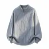 2026 Nueva Llegada Suéter Casual para Hombre Marca de Moda Tendencia Jacquard Media Cremallera Jersey Tejido Grueso Hombre
