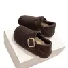 Zapatos casuales de algodón cálidos con forro de felpa, tipo slip-on de doble uso, que aumentan la altura, nuevos zapatos de invierno 2026 para mujer, zapatos slip-on Birkenstock para mujer