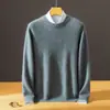 Suéter de Cachemira Baicai de Terciopelo con Cuello Redondo Bajo para Hombre, Jersey de Punto Casual de Negocios, Capa Base de Punto, Suéter Nuevo de Lana Otoño Invierno