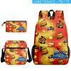 Mochila Escolar Bolso de Hombro Estuche para Lápices Set de Tres Piezas Juego Nuevo Producto Transfronterizo Impreso 3D Robloxblox Fruta