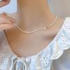 Collar gargantilla simple de alta gama de perlas de agua dulce retro francés para combinar con todo, joyería transfronteriza, collar de hebilla OT al por mayor