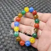 Pulsera de Ágata Yanyuan Redonda de 8 mm Pulsera de Ágata Corazón de Azúcar Pulsera de Cuentas Dzi de Tres Ojos Passepartout Pulsera de Ágata Roja Jade