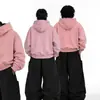Sudadera con capucha estilo americano de subcultura Y2K con hebilla metálica diagonal para hombre y mujer, sudadera corta casual holgada, estilo Ins