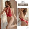 Lingerie sexy transparente sexy renda open-end cueca feminina terno uniforme quente 1806