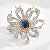 Broche de flor de crisantemo para mujer de alta gama 2023, alta definición, zafiro, pasador de moda, corsage de temperamento elegante